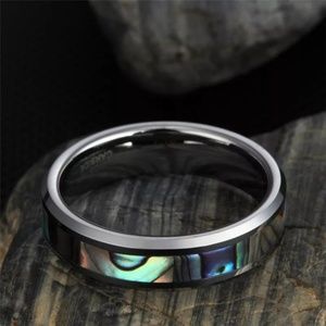 Abalone inlay Tungsten ring